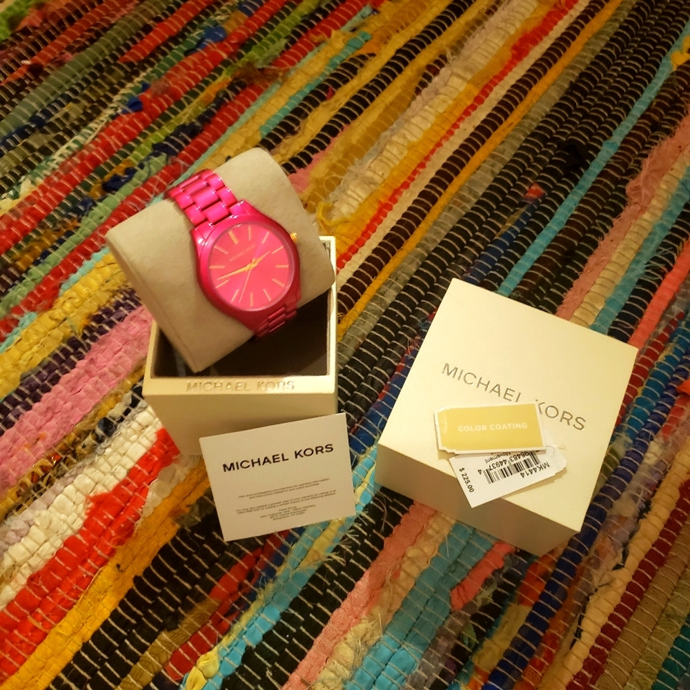 MK hot pink ladies watch